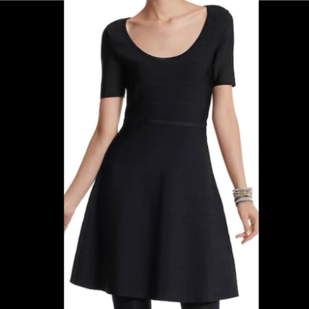 WHBM White House Black Market Banded Knit Skater Dress